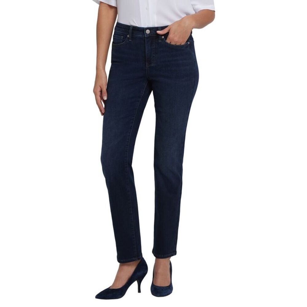 Nydj Womens Sheri Blacken Blue Slim Jean
